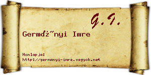 Germányi Imre névjegykártya